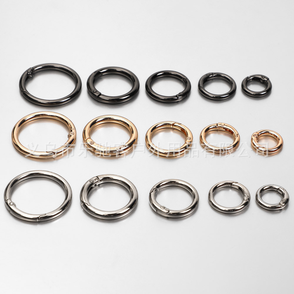 Metal spring ring open ring key ring zinc alloy round buckle spring buckle key buckle luggage accessories