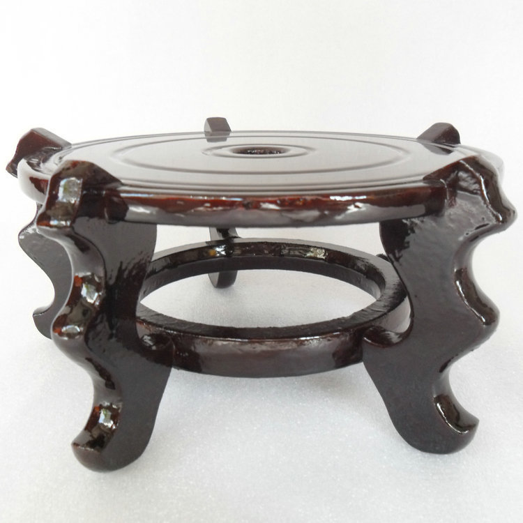 Crafts Ceramic Wooden Base Conch Wooden Base Fish Tank Foot Salt Lamp Stand Stone Flower Pot Wooden Base Wholesale