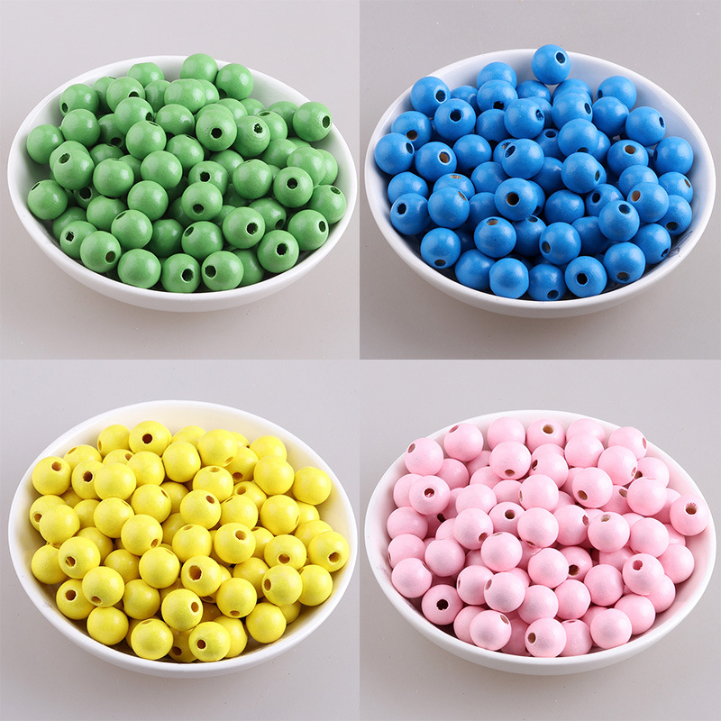 diy jewelry accessories color lotus Wood round beads candy color wood beads Macaron color wood beads Lotus wood beads wholesale