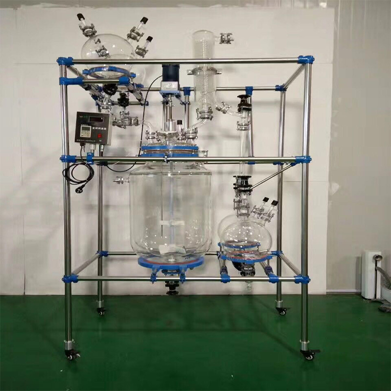 Double-Layer Glass Reactor, High and Low Temperature Vacuum Distillation Reactor, Chemical Stirring and Mixing Dissolving Reactor, Stainless Steel