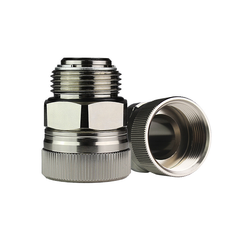 Refueling gun 360-degree rotary union variable diameter oil pipe movable joint 6 minutes 1 inch internal and external thread stainless steel