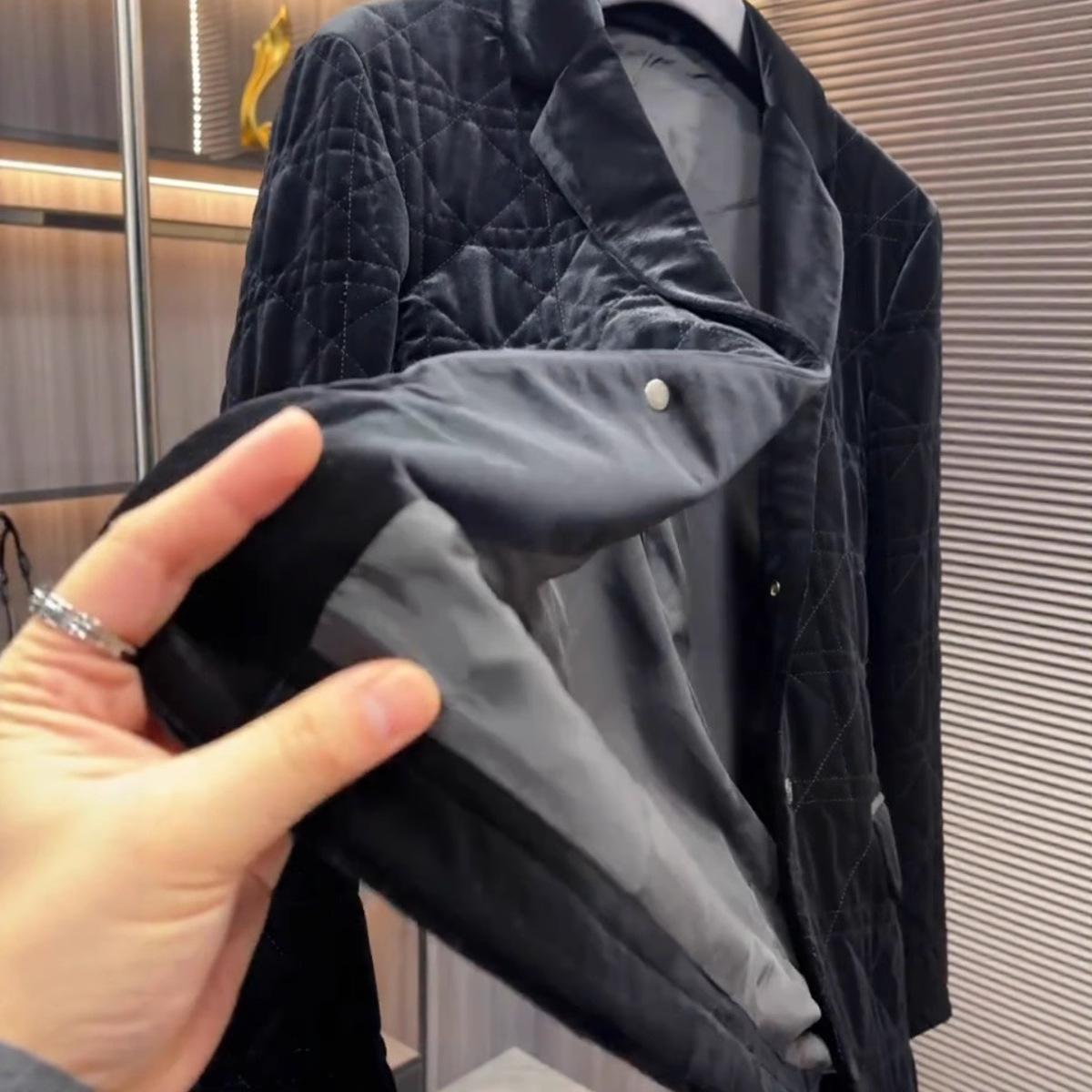 Autumn and Winter Versatile Gold Velvet Business Slim Men's Light Luxury Casual High-End Fashion Handsome Suit Jacket