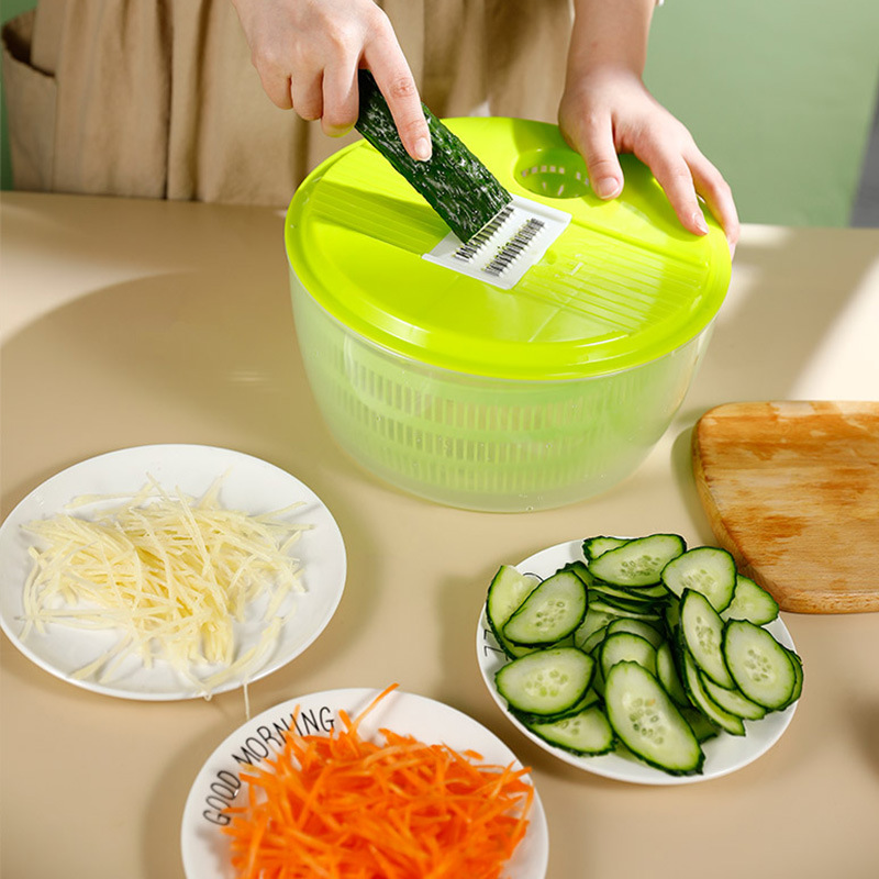 Multi-Purpose hand-operated kitchen vegetable dehydrator vegetable washing and drying integrated storage basket basket quick slice grater
