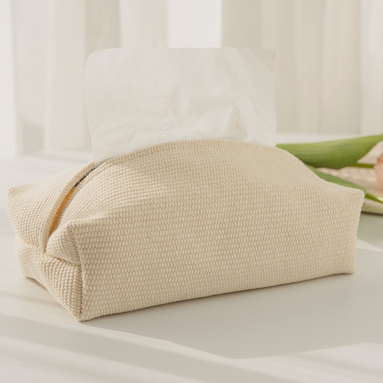 Japanese Cotton and Linen Fabric Tissue Box Household Temu Simple Coffee Table Tissue Bag Car Tissue Box Scandinavian Cream Style