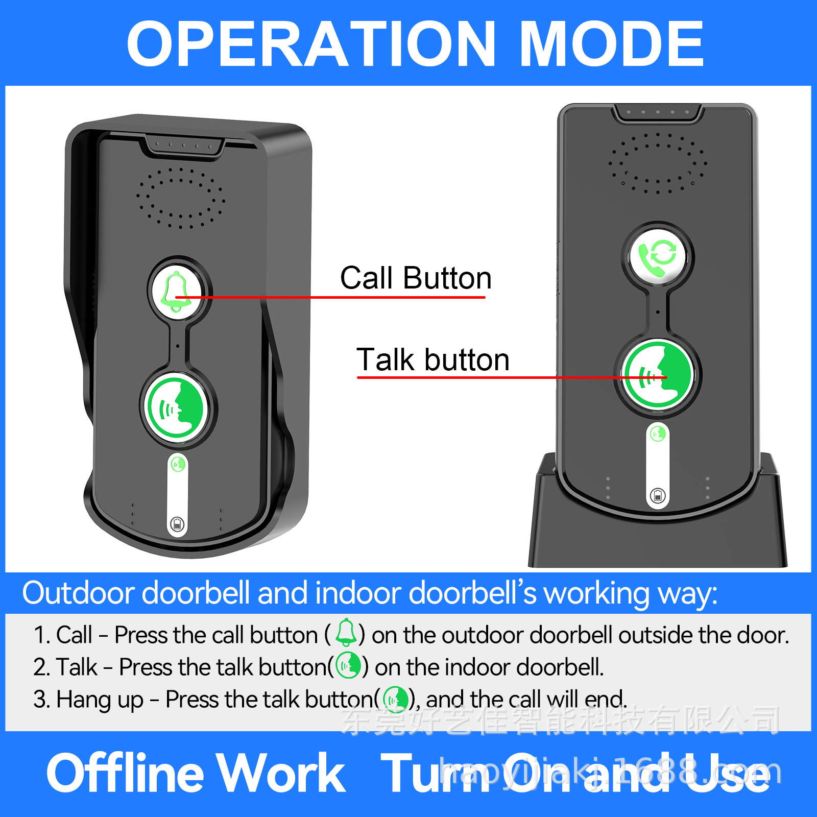 Cross-Border Wireless Voice Intercom Doorbell Pager Home Wireless Doorbell Elderly Bedside Doorbell Wholesale