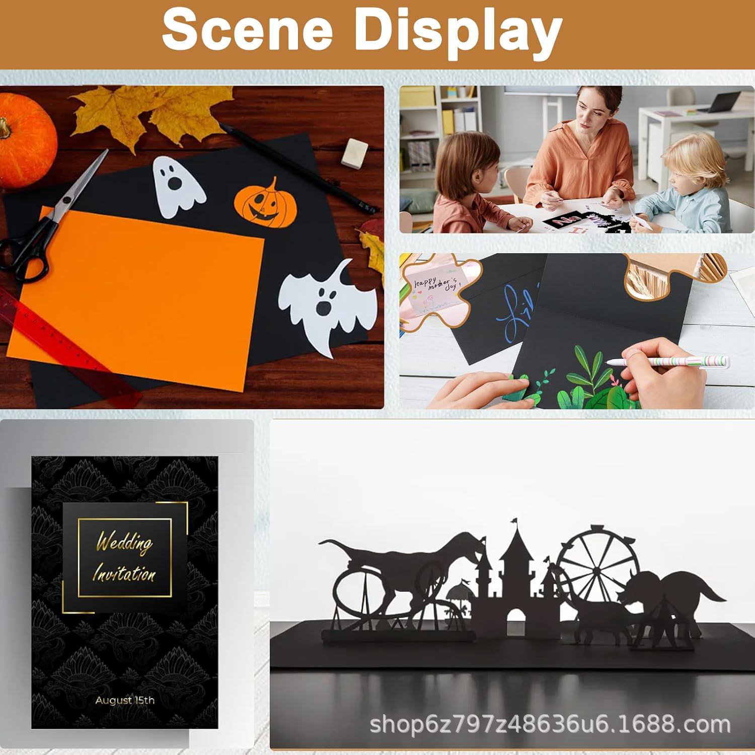 Black Card DIY Print Color Kraft Paper For Card Making Printing Craft Painting Scrapbook Cutting