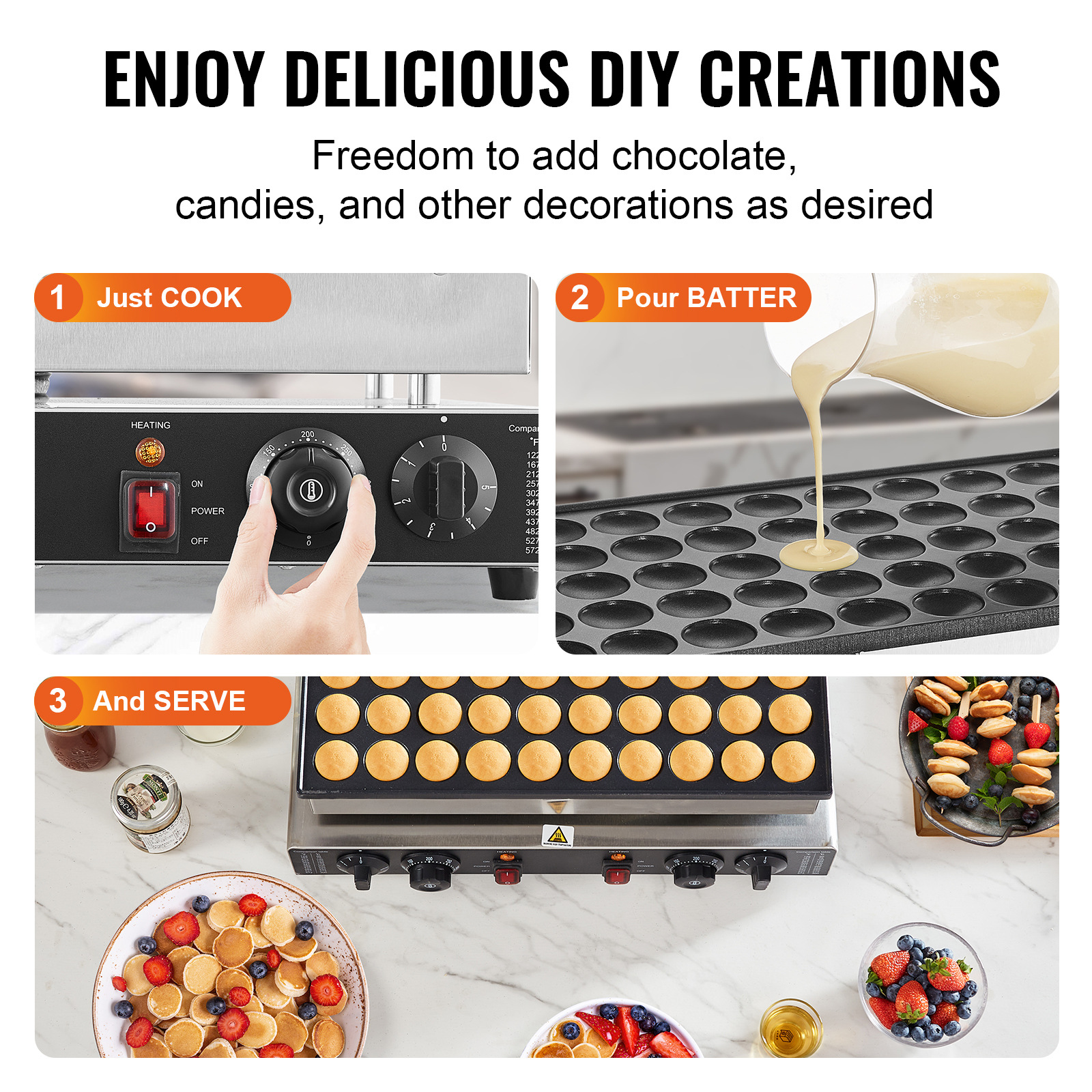 Vevor Commercial Pancake Maker 50-Hole Dorayaki Machine Dorayaki Baking Machine 1700W Waffle Maker 110V