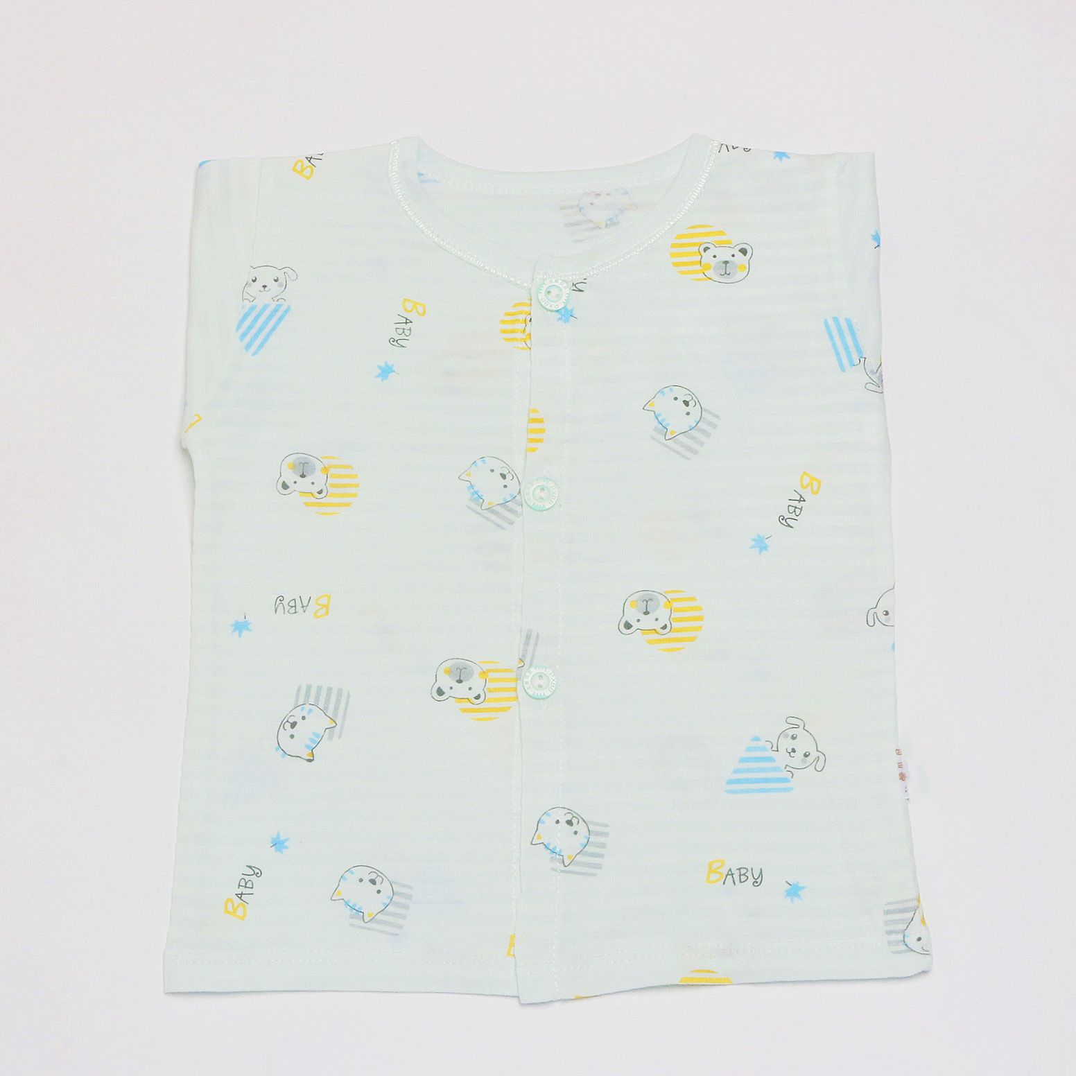 Children's Summer Ice Cool Cotton Thin Ice Cool Air-conditioning Clothes for Boys and Girls Baby Home Long-sleeved Open Chest Top