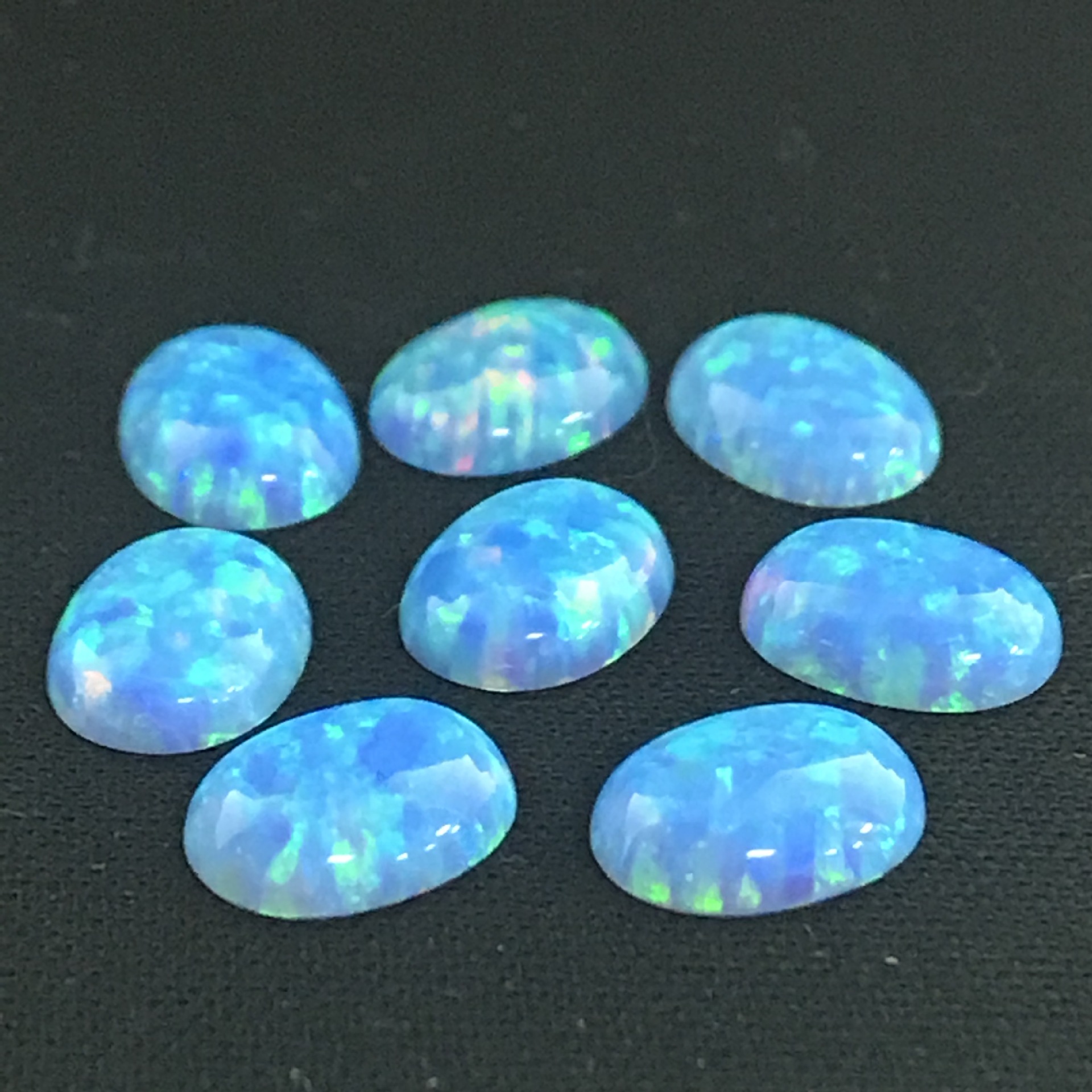 Source Manufacturer Round Denier Flat Base Plain Opal Bare Stone Synthetic Opal Gem Artificial Opal Opal