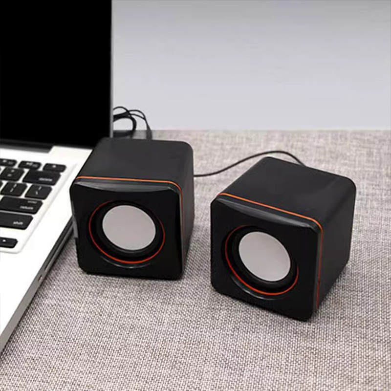 Computer Office Small Audio Notebook Desktop Portable Small Speaker USB Wired 3.5 Interface 3D Surround Sound