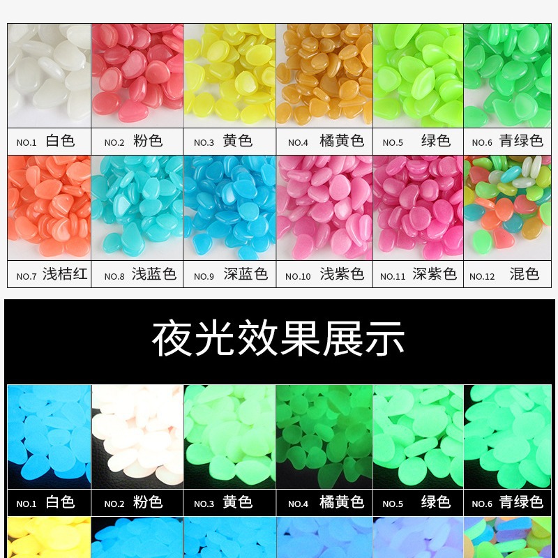 100 colored glowing stones gardening fish tank landscaping artificial fluorite pebbles factory wholesale luminous stone