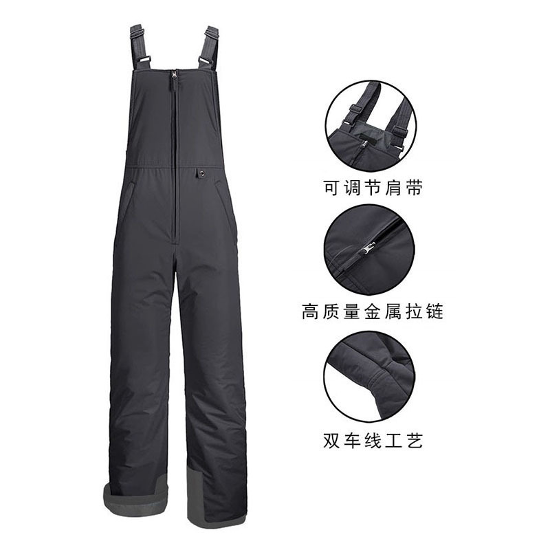 Cross-Border Popular Hot-Selling New Outdoor Ski Pants for Men and Women, Suspender Cotton Pants, Waterproof, Windproof, Warm and Thickened Ski Pants