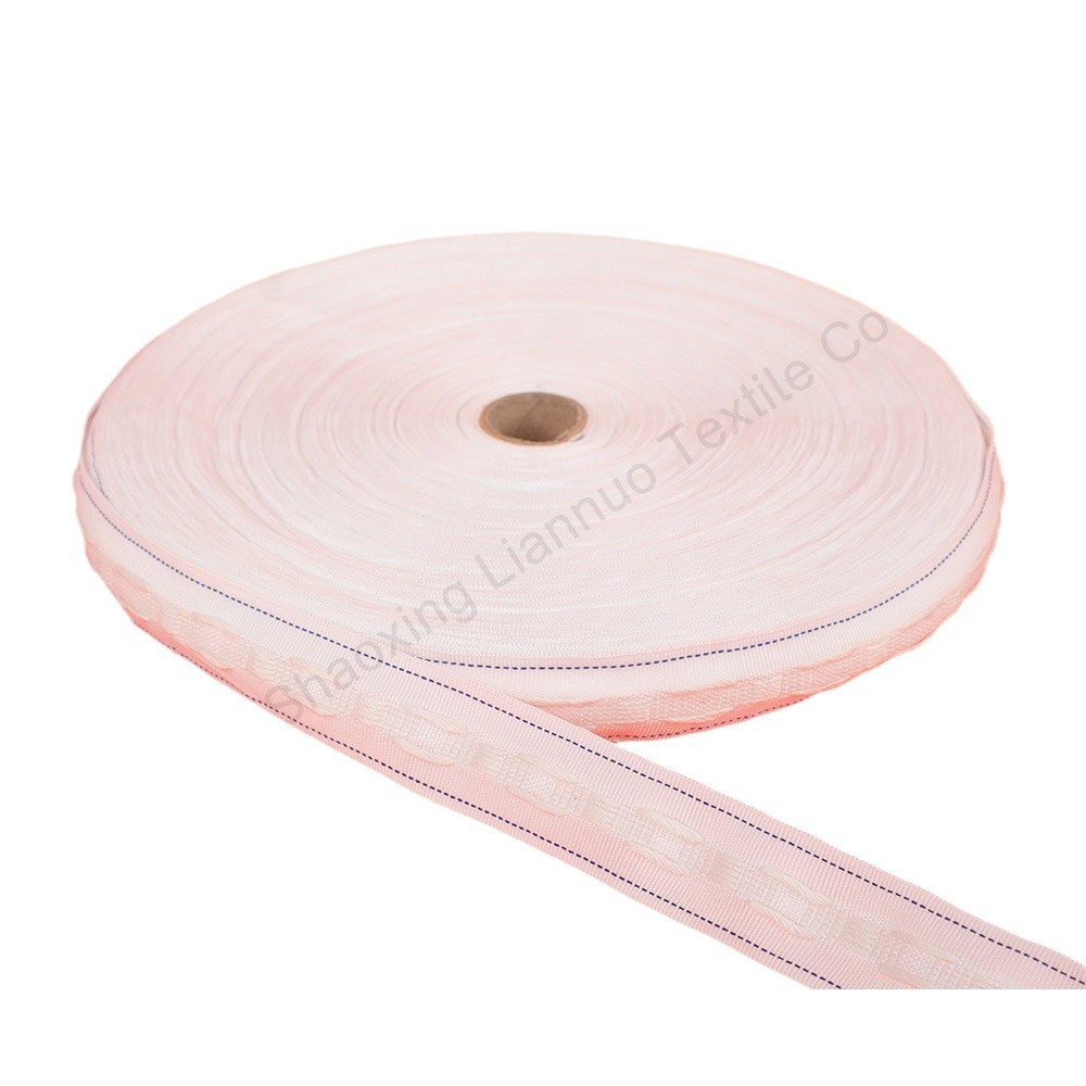 Liannuo Textile Custom 2.5cm Blue Double-Line Drawstring with S Hook for Export, Bedroom Curtain Strap Customization