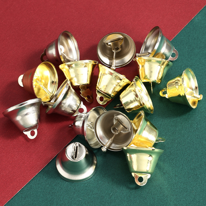 Factory in stock Christmas Metal Bell DIY Handmade Accessories Thickened Vintage Bell Opening Horn Bell