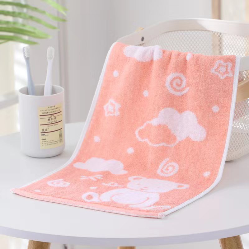 Factory wholesale bamboo fiber plain bear children's towel soft absorbent baby towel kindergarten towel