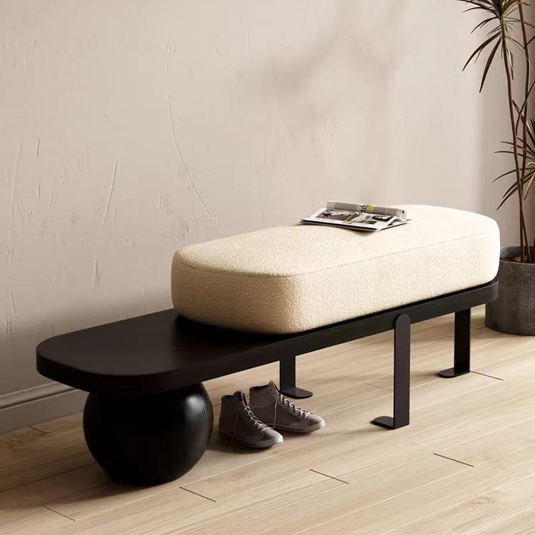 Nordic Creative Personality Long Bench, Light Luxury Shoe-Changing Bench for Home Entrance, Shoe-Wearing Bench for Entryway, Casual Low Stool