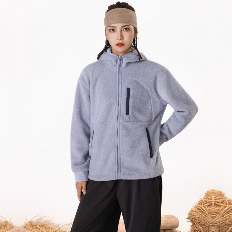 Polar Fleece Jacket for Women, New Autumn and Winter Fleece Jacket for Women, Thickeneded Anti-Static Warm Hooded Sweatshirt for Men