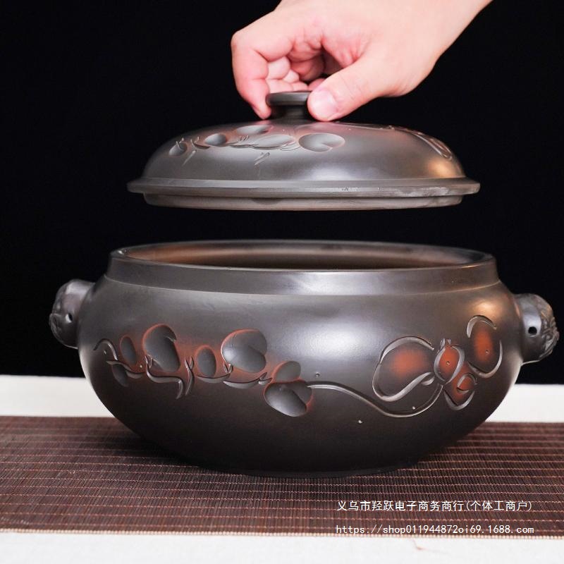 New Style Yunnan Jianshui Purple Pottery Steam Pot Chicken Steamer Household Anhydrous Steam Pot Gas Pot Chicken Ceramic Multi-Layer Night Sweat Pot