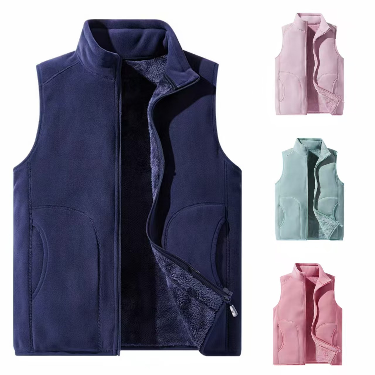 8805 Мужской и женский парный стиль австрийский бархатный повседневный жилет, теплый жилет с воротником-стойкой, подходит для весны, осени и зимы