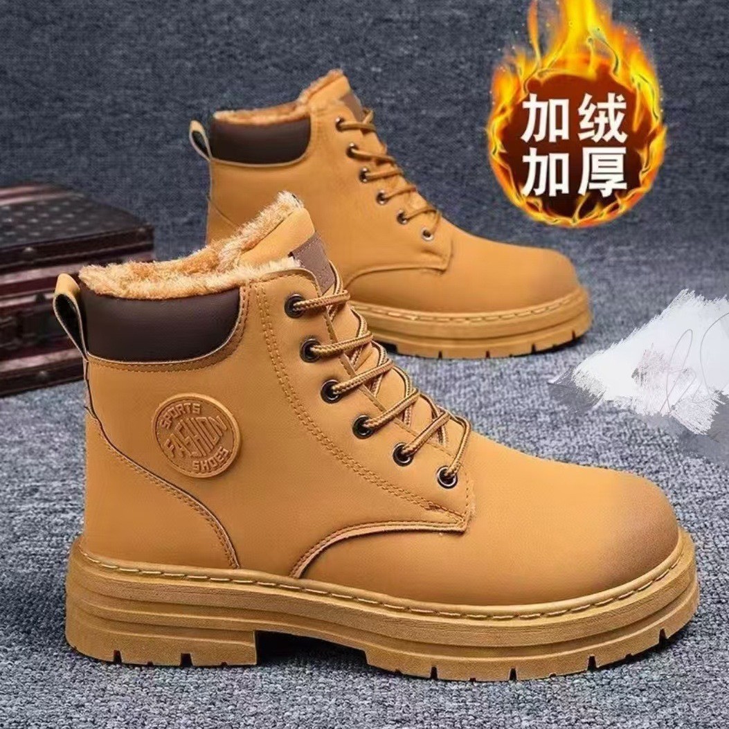 Spring New Breathable High-Top Martin Boots Men's British Style Retro Work Shoes Boots Thick-Soled Short Boots Casual Shoes