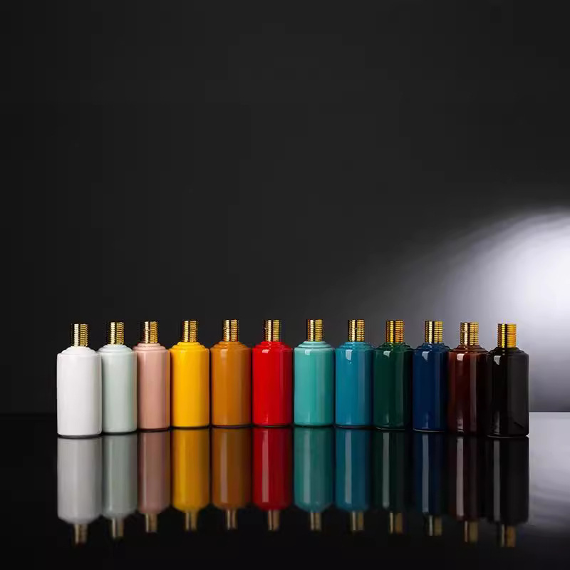 Керамические винные бутылки Цзиндэчжэнь, полный набор с этикетками, пустые бутылки, форма бутылки в стиле Маотай, упаковка в подарочной коробке, индивидуальный стиль зодиака