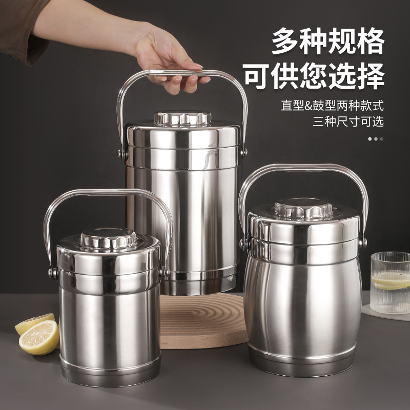 Stainless Steel Vacuum Heat Preservation Pot Thickened Large Capacity Heat Preservation Soup Bucket Household Office worker Lunch Box Gift
