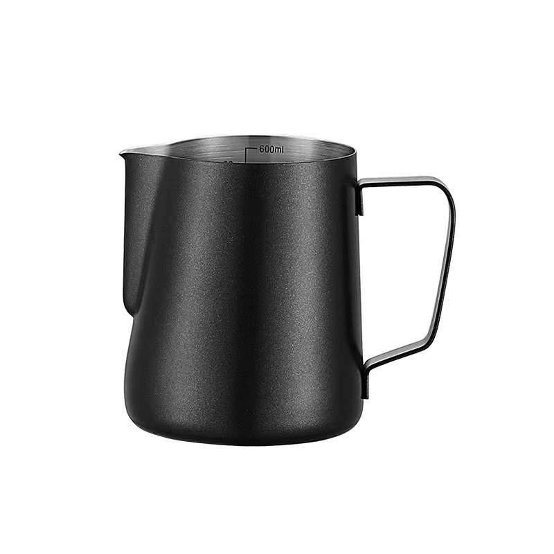 304 Stainless Steel Coffee Latte Art Cup with Scale, Thickened Teflon Milk Frothing Pitcher, Pointed Spout Coffee Cup