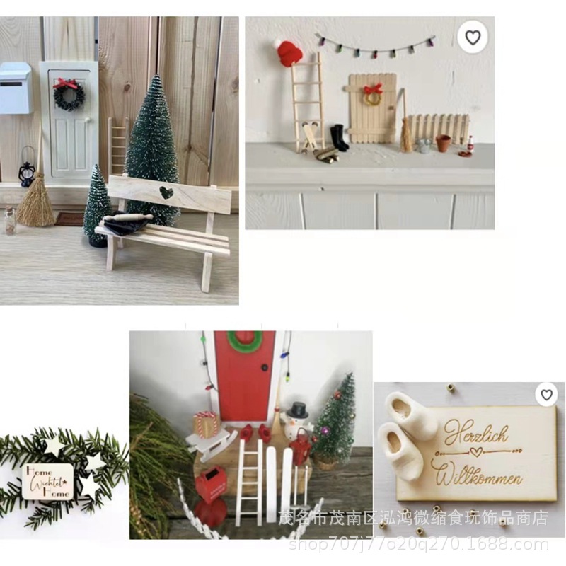 DOLLHOUSE small cloth doll house accessories scene model Christmas festival atmosphere diy various doorways suit