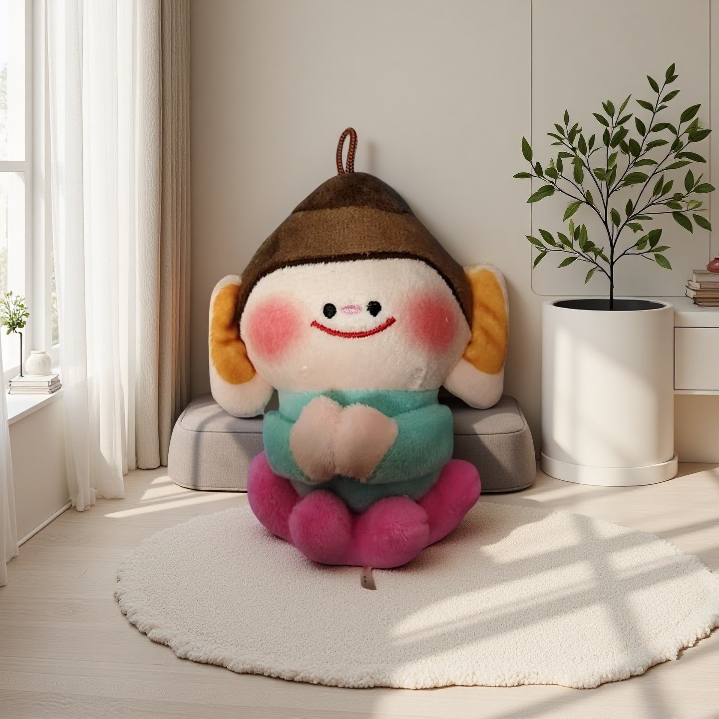 Lotus Small Buddha Statue from Western Yan Gung Grottoes Cultural and Creative Commemorative Plush Pendant Birthday Gift