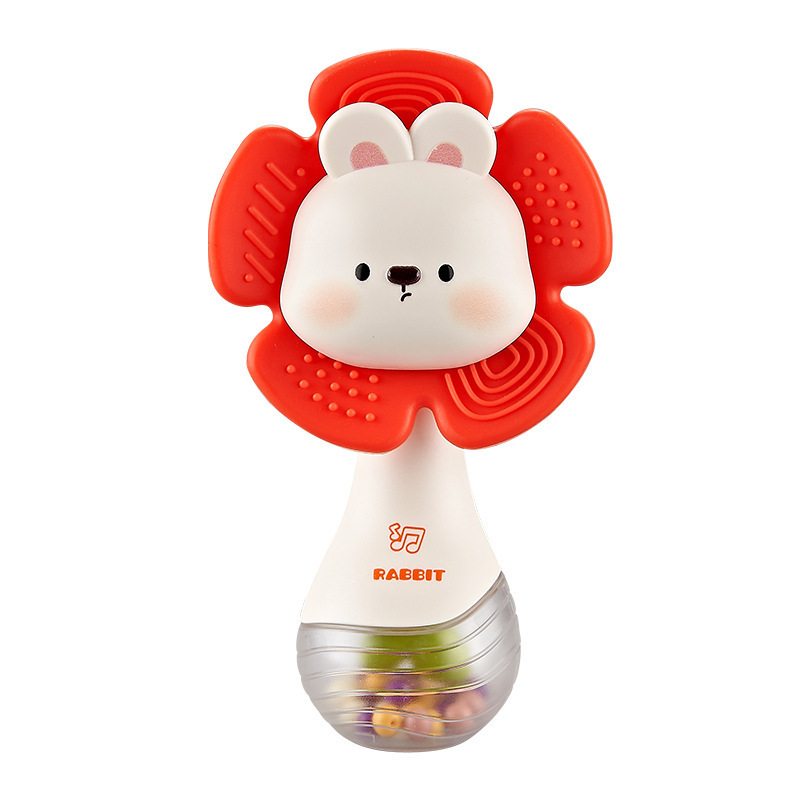 Cross-Border Baby Soft Rubber Rattle Cartoon Teether Rhythm Stick Hand-Grabbing Soothing Bb Stick Children's Toy Rattle Wholesale