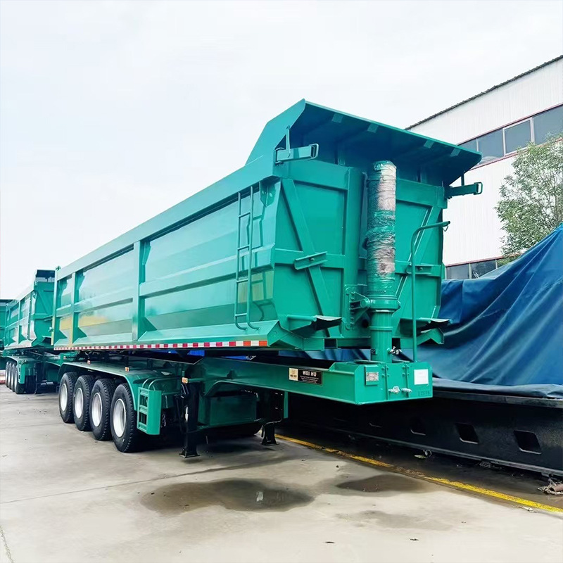 Rear Flip Semi-Trailer Air Suspension Disc Brake Axle Front Axle Lift Overall Lifting Rear Flip Dump Truck