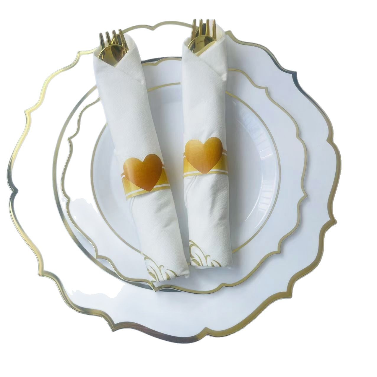 Disposable Paper Rings in Gold, Silver, and Rose Gold for Cutlery, Napkins, and Waist Seals in a Modern Minimalist Style