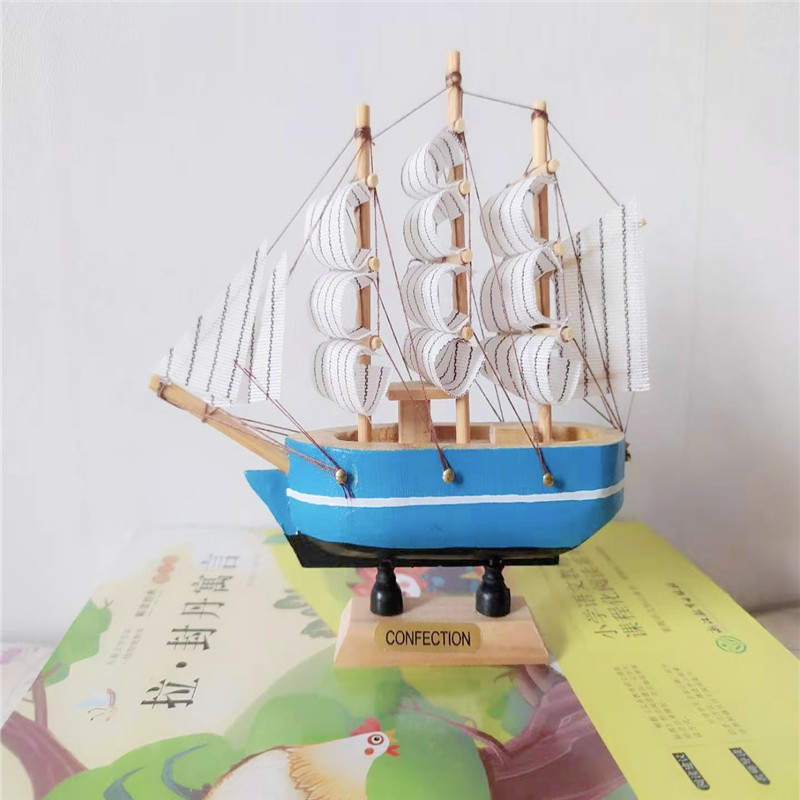 Модель деревянного парусника 10-14 см в средиземноморском стиле, оптовая продажа, декор, подарочные принадлежности для выпечки