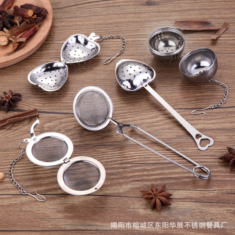 Huazhan stainless steel tea strainer taste treasure, tea compartment European and American new products, camphor ball cross-border export material ball best-selling products