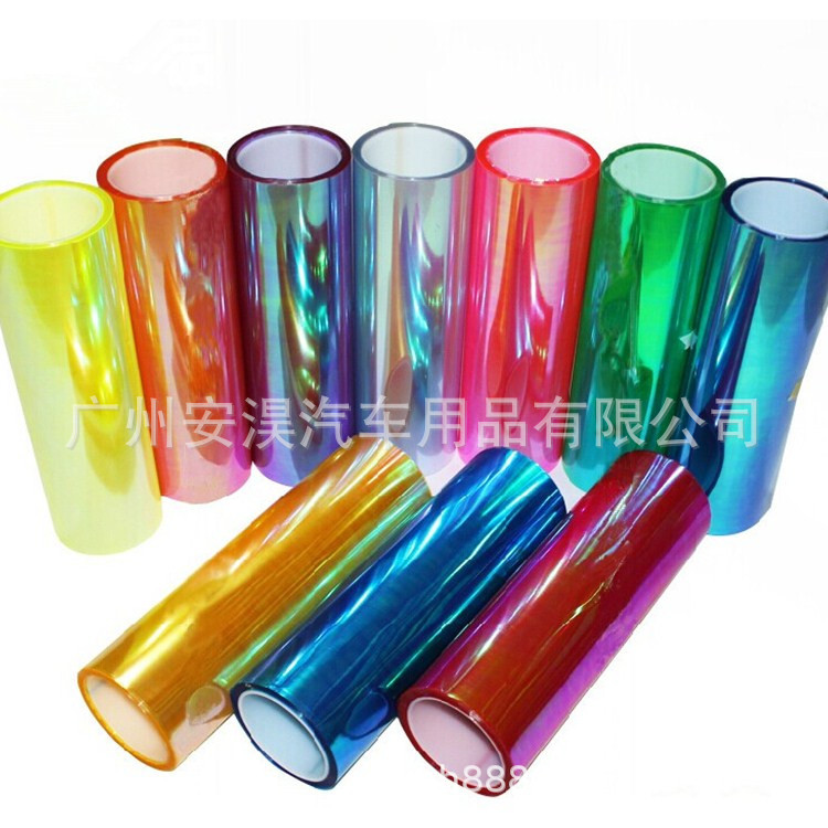 Car Headlight Film Magic Color Chameleon Car Light Color Change Film Tail Light Fog Light Transparent Headlight Color Film 12 Color