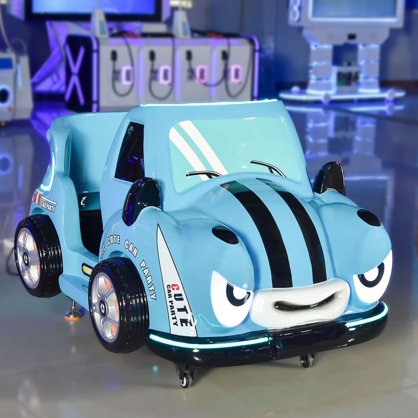 Fiberglass Rocking Car Children's Coin-Operated Game Machine Commercial Indoor Single Car Racing Swing Machine Customization