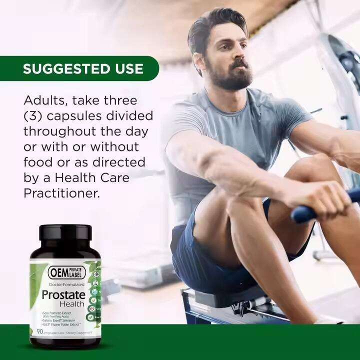 Prostate Capsules with Saw Palmetto Pumpkin Seed Extract Β-Sitosterol Herbal Supplement Male
