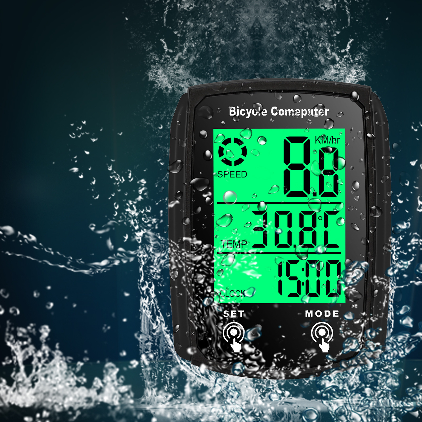 Touch Screen Bicycle Wired Code Meter Speedometer Odometer English Code Meter Luminous Wired Code Meter Odometer