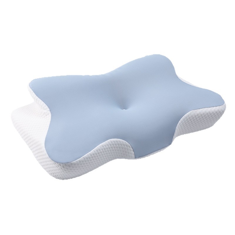 Cross-Border New Ice Silk Memory Foam Pillow Butterfly-Shaped Ergonomic Special-Shaped Pillow Deep Sleep Supine Sleep Side Sleep Memory Pillow