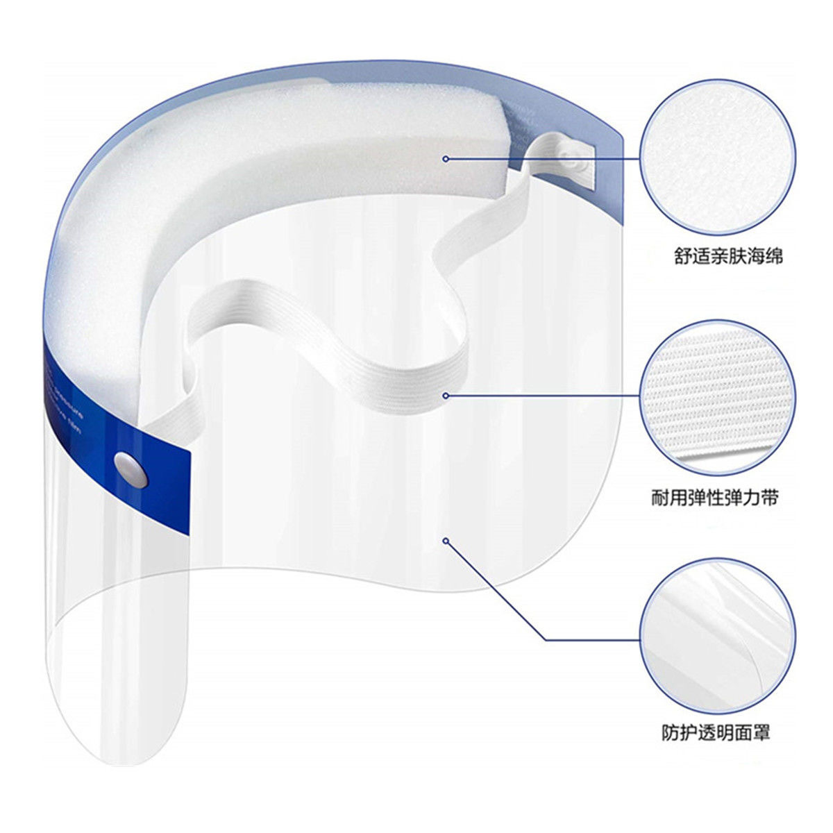 Protective Mask Medical Special Face Screen Head-mounted High-definition Protective Mask PET Double-sided Anti-fog Transparent Mask