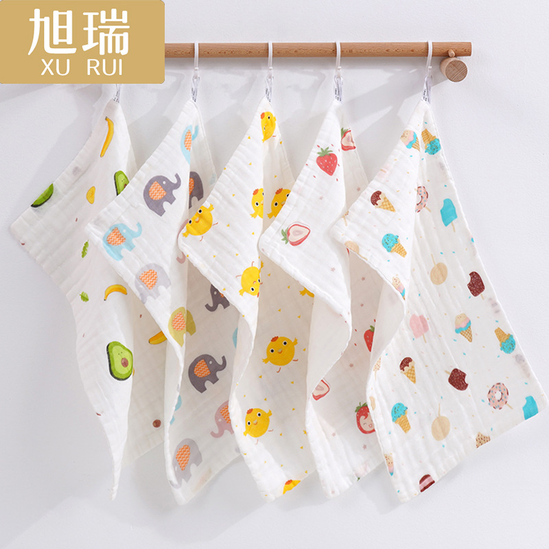 Пятилayerное полотенце из хлопковой марли, высокоплотное, детское полотенце для лица, квадратное полотенце, оптовая продажа