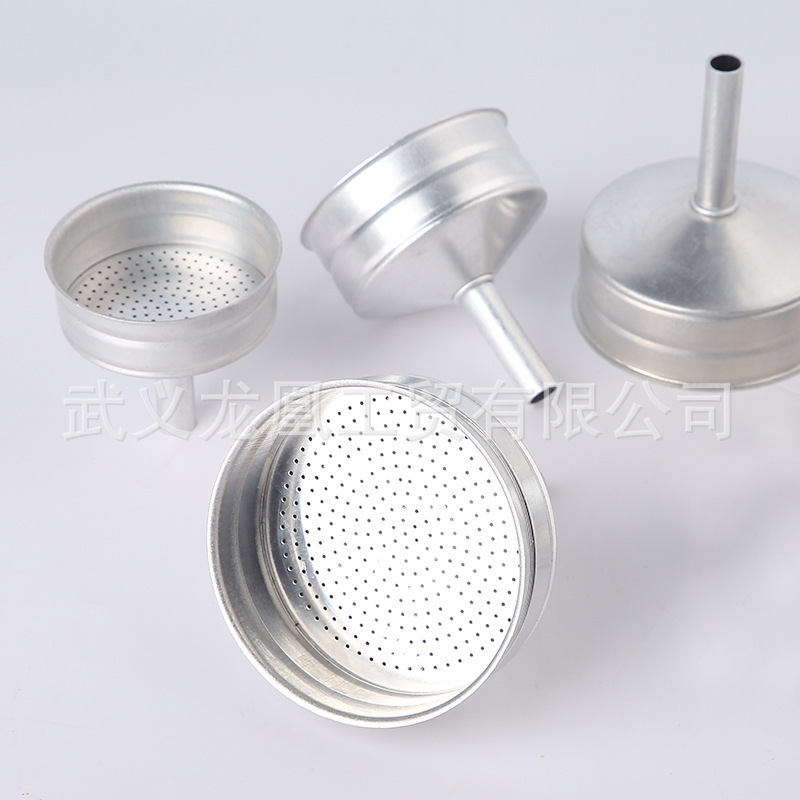 Temu Manufacturer Coffee Pot Moka Pot Powder Bowl Funnel Silicone Gasket Filter Net Spot Wholesale and Retail Set