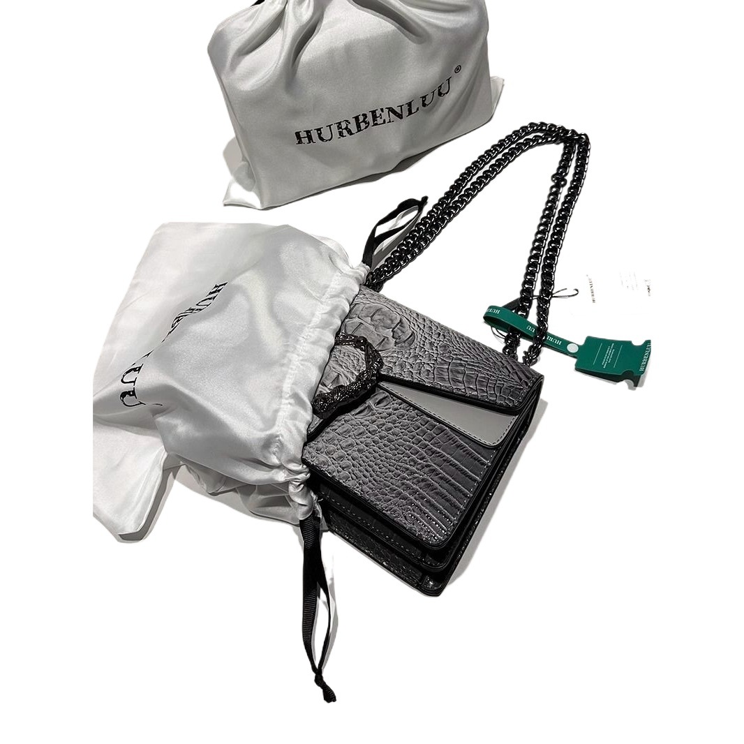 High-Looking Armpit Bag, Light Luxury Women's Bag, Niche Chain Crossbody Shoulder Bag, New Bag, Small Square Bag, Black