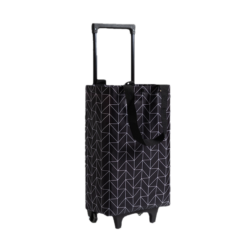 Extra-Large Double-Layer Shopping Cart, Grocery Cart, Small Trolley for Home Use, Luggage and Parcel Delivery Cart, Convenient Cart