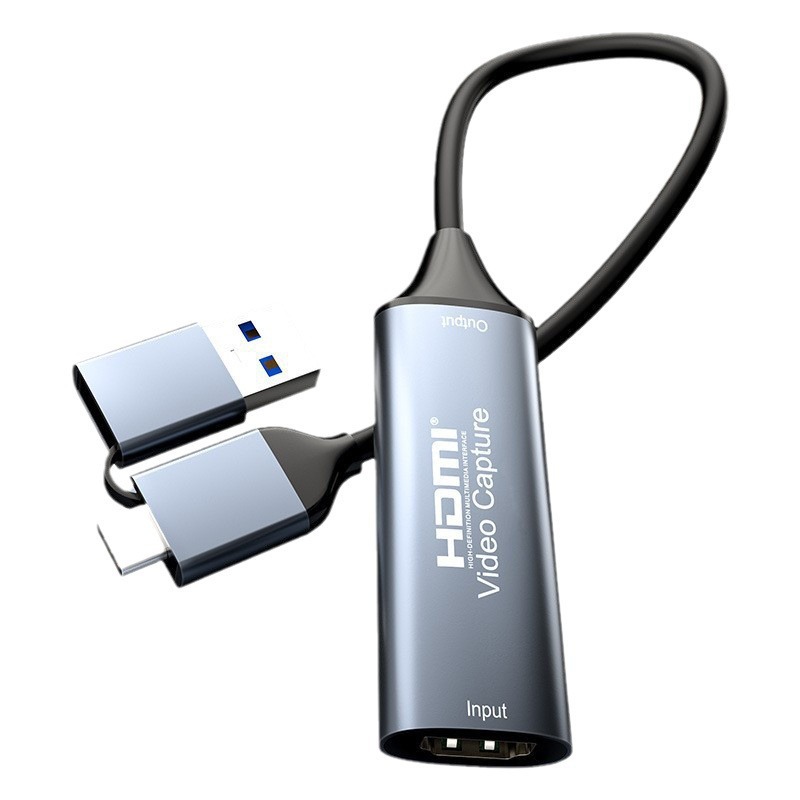 USB Double-Head Video Capture Card Mobile Phone Computer Game Live Broadcast Companion HDMI High-Definition Typec Capture Card Camera