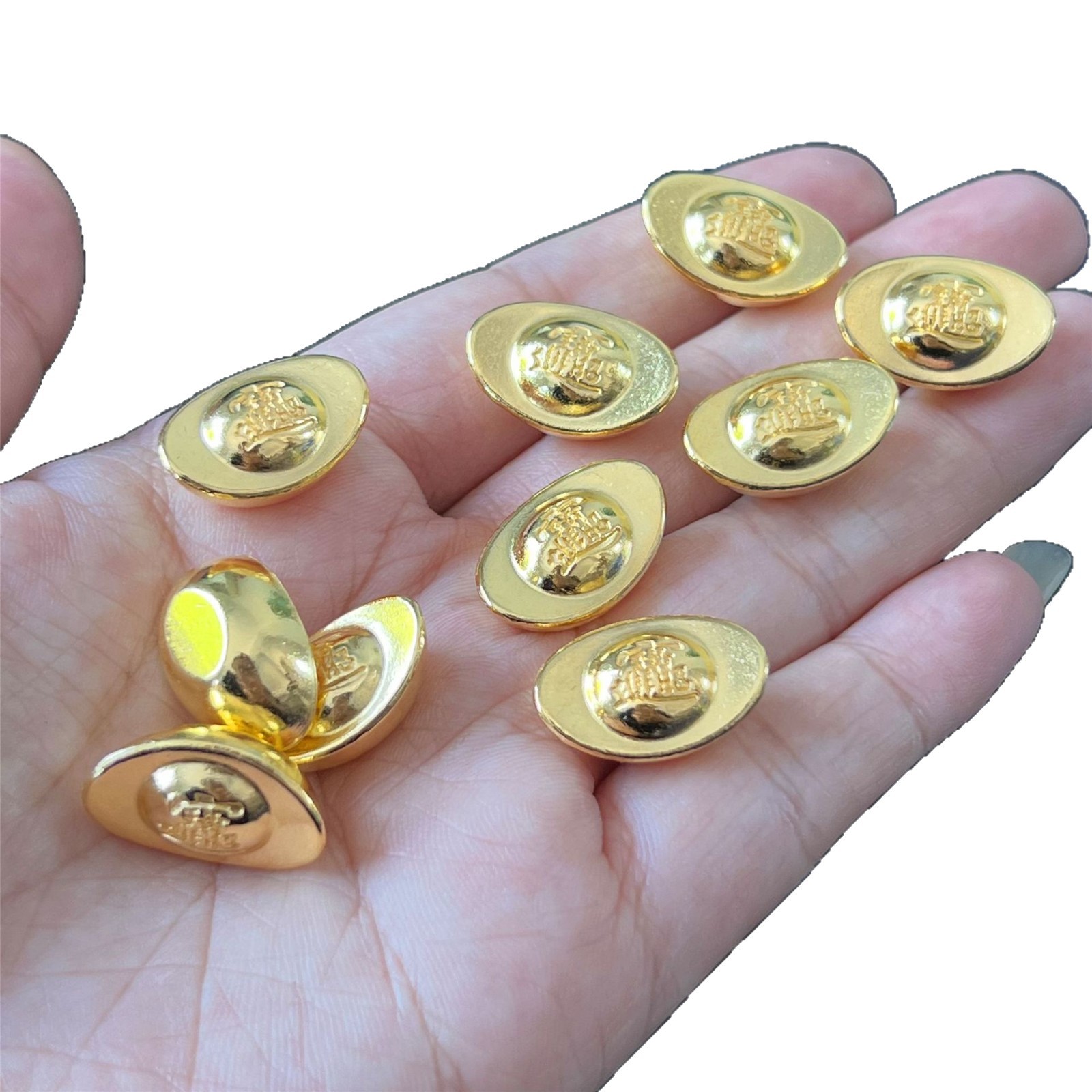 Large Solid Gold-Plated Ingot Imitation Gold Ingot Ornaments Cornucopia Decorative Ornaments