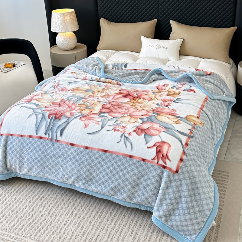 Class a Raschel Blanket Quilt Thickeneded Winter Coral Velvet Flannel Office Blanket Sofa Bedding