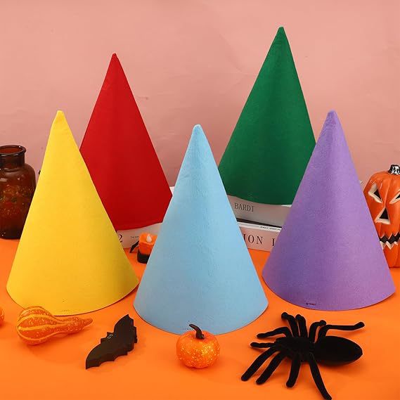 Felt Christmas Dwarf Hat Felt Cone Duck Hat Elf Hat Halloween Party Supplies Colorful Headgear