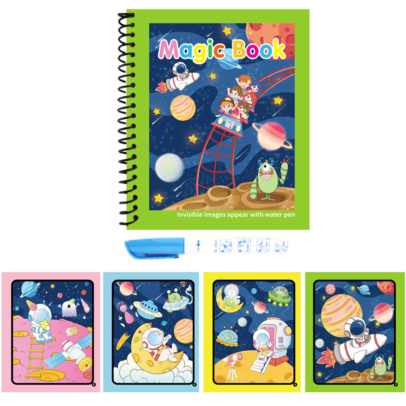 Children's magic water painting book graffiti painting book thickened painting with pen touch water painting kindergarten boys and girls