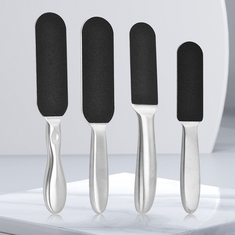 Нержавеющая сталь, полая ручка, двусторонняя наждачная пилочка для мёртвой кожи, сменная наждачная бумага, пилочка для шлифовки ног, камень для шлифовки ног